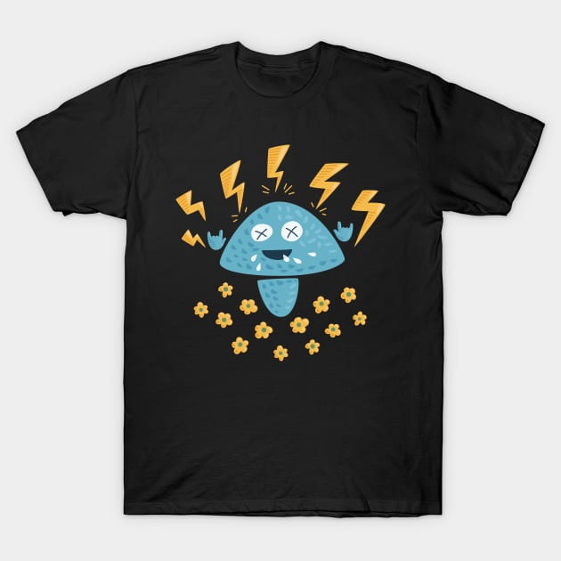 Heavy Metal Mushroom T-Shirt by Boriana Giormova